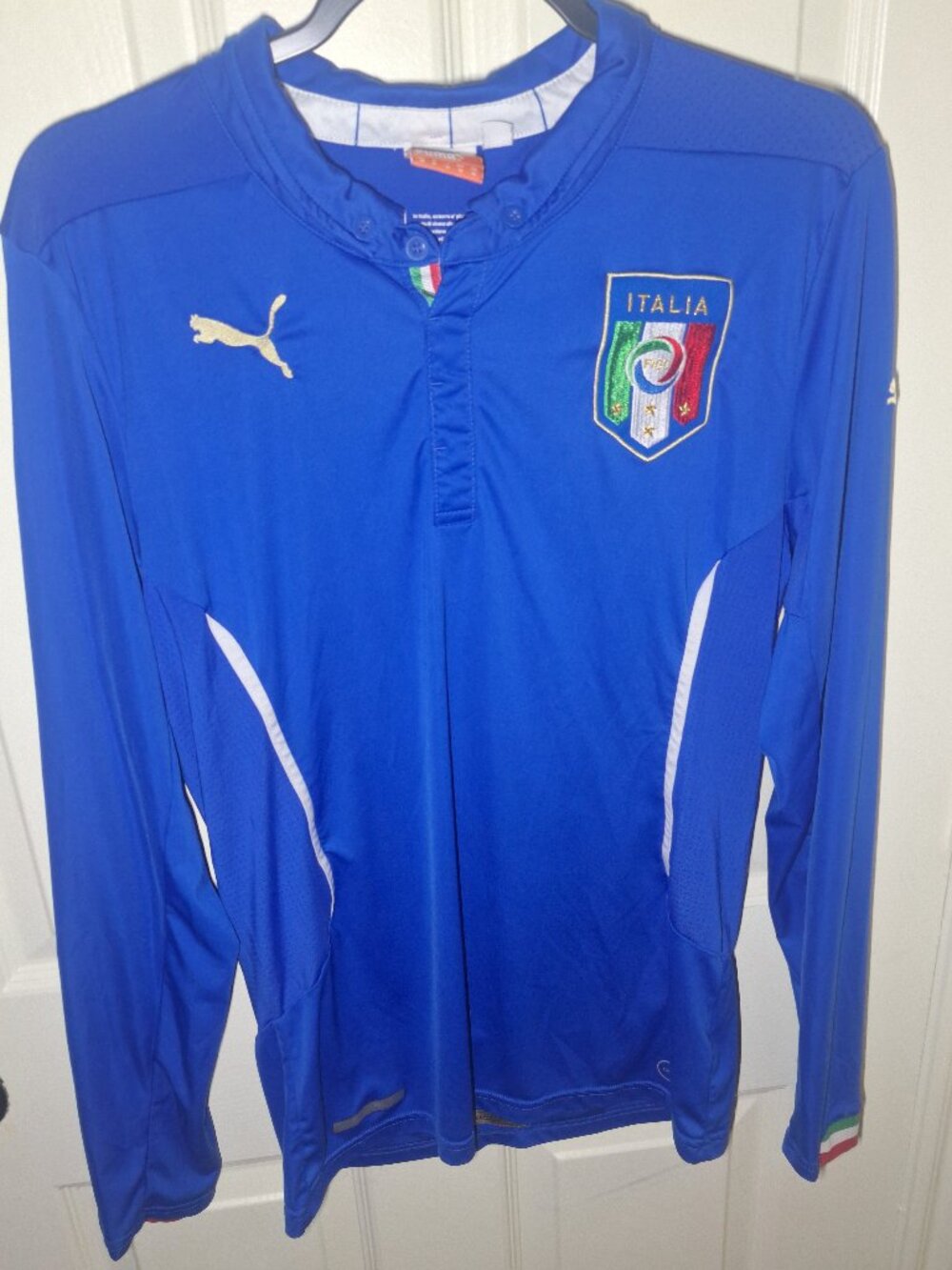 Puma Mens National Italy 2014/15 Soccer Jersey Long Sleeve - Medium - USED